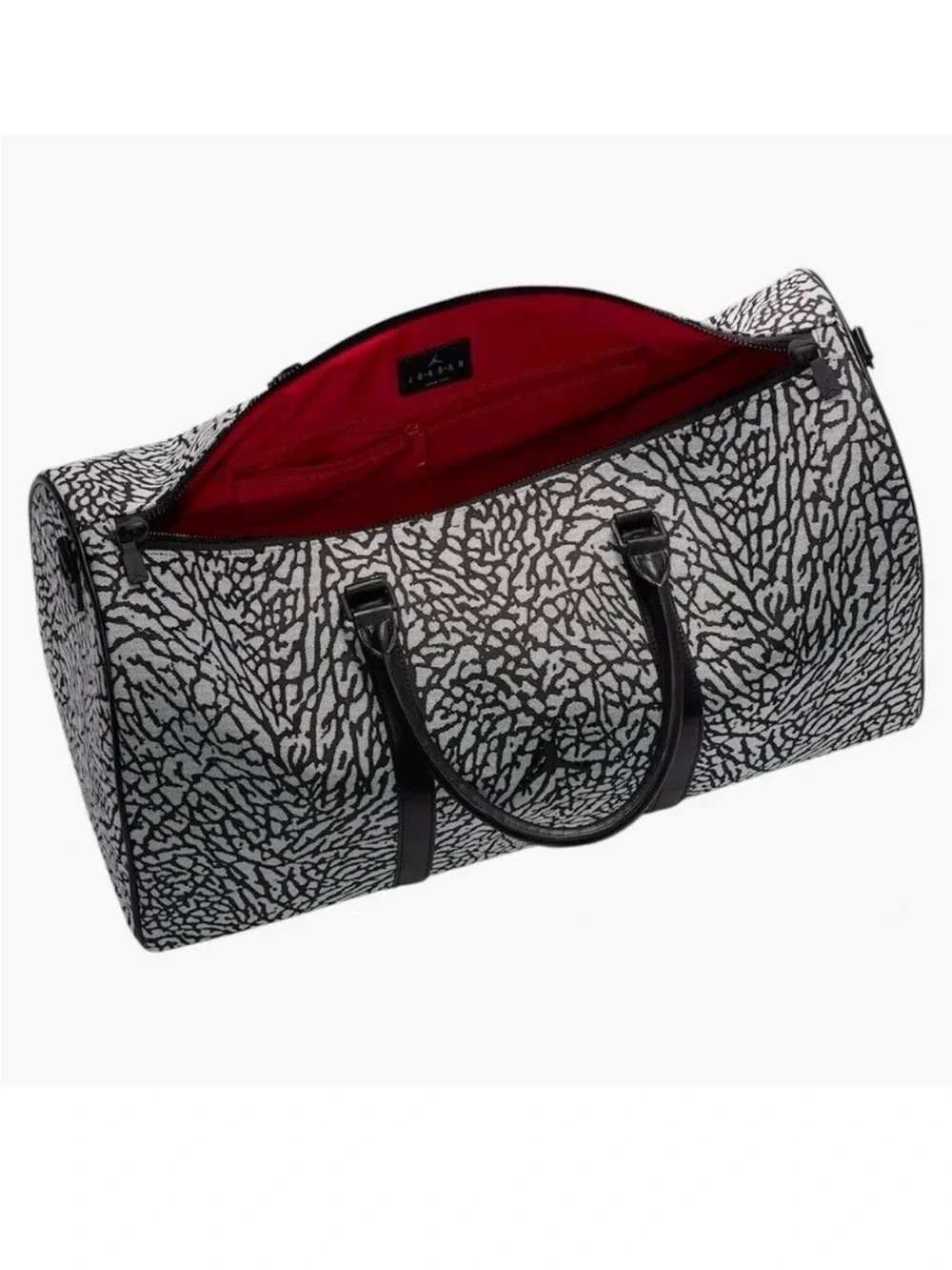 Nike Jordan Monogram Duffle 40L Black/Gray Elephant print with Jumpman Tag